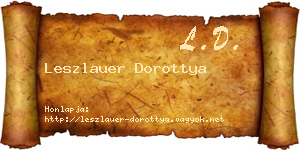 Leszlauer Dorottya névjegykártya